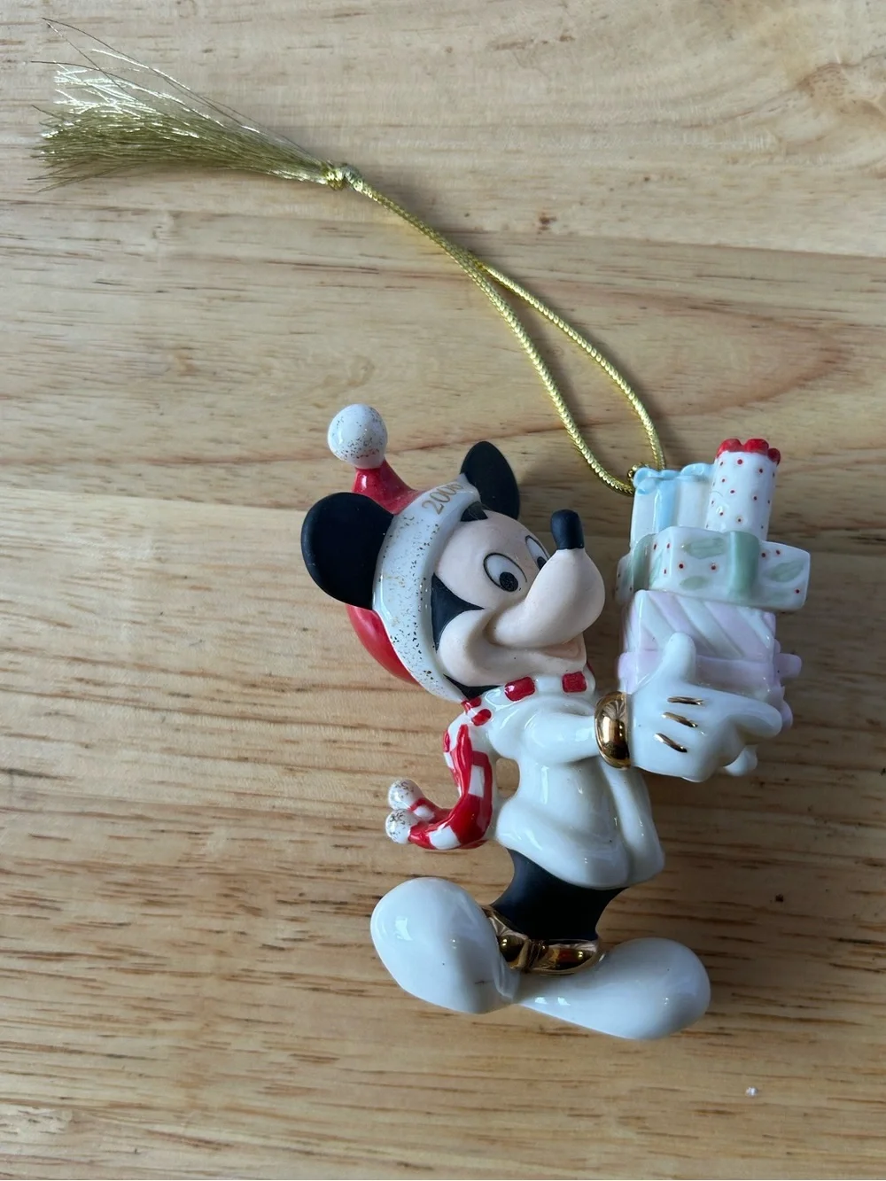 Lenox Mickey Mouse Holiday Ornament - White, Black, Red, Gold, Pink, Green
